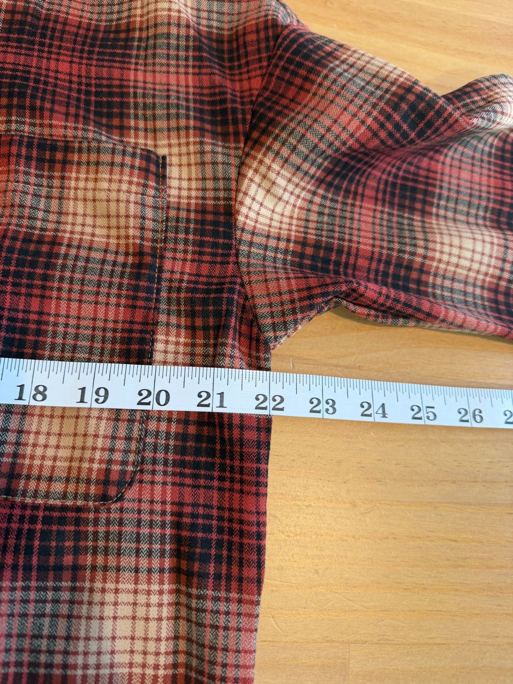 Full Zip Plaid Flannel Shirt Long Sleeve Red Brown Shacket Oversized Top Sz Larg - Picture 10 of 11